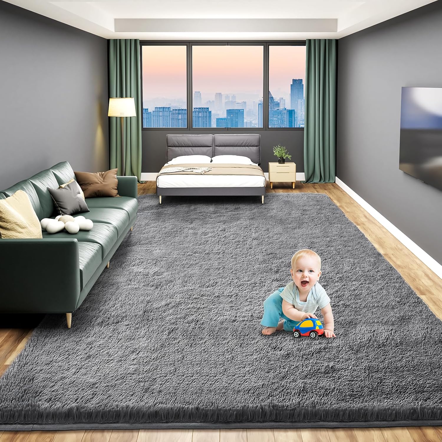 Large 9x12 Area Rugs for Living Room, Luxury Fluffy Soft Rug
