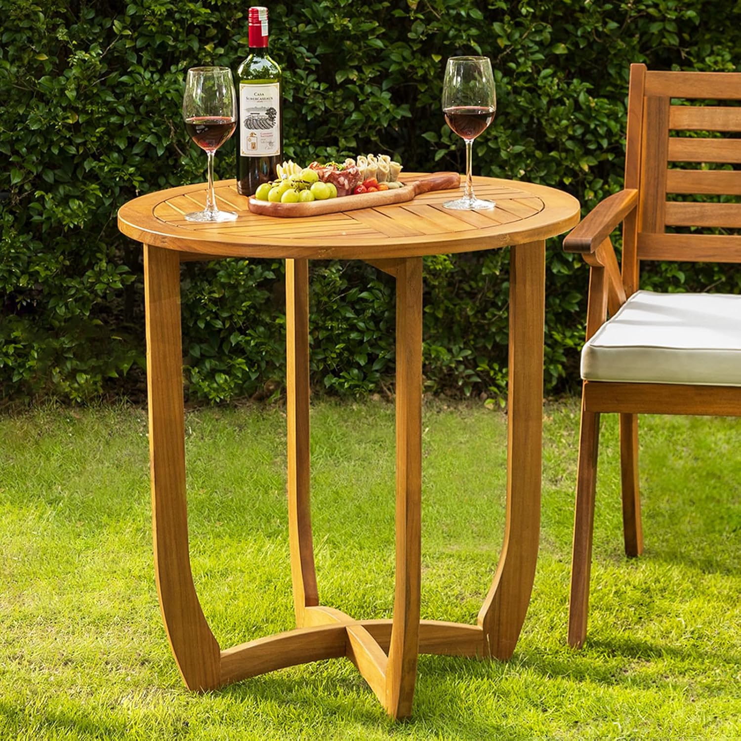 IDZO Outdoor Bistro Dining Table: Durable Acacia Wood Design