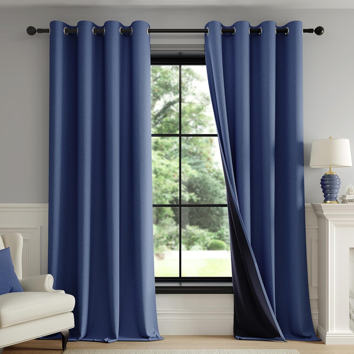 FMFUNCTEX 100% Blackout Curtains for Bedroom and Living Room
