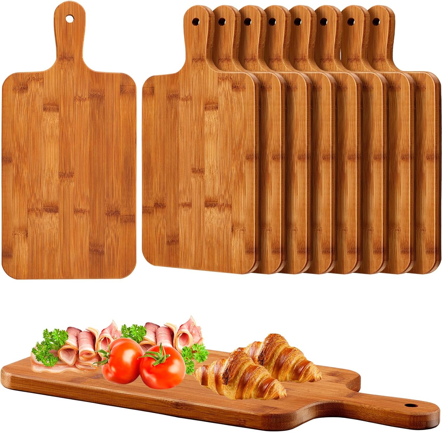 Nuenen 10 Pcs Wood Cutting Board Set for Kitchen Use