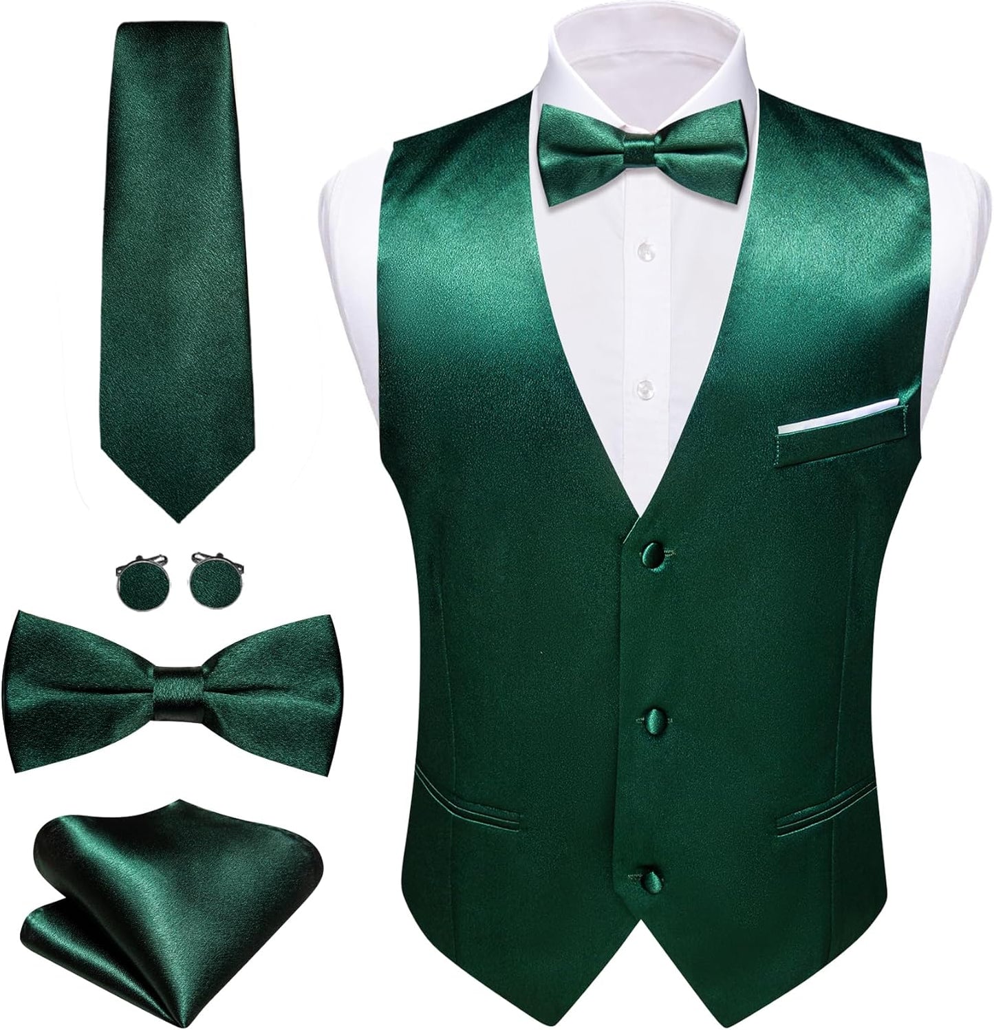 Stylish Slim Fit Casual Solid Color Dress Waistcoat Set