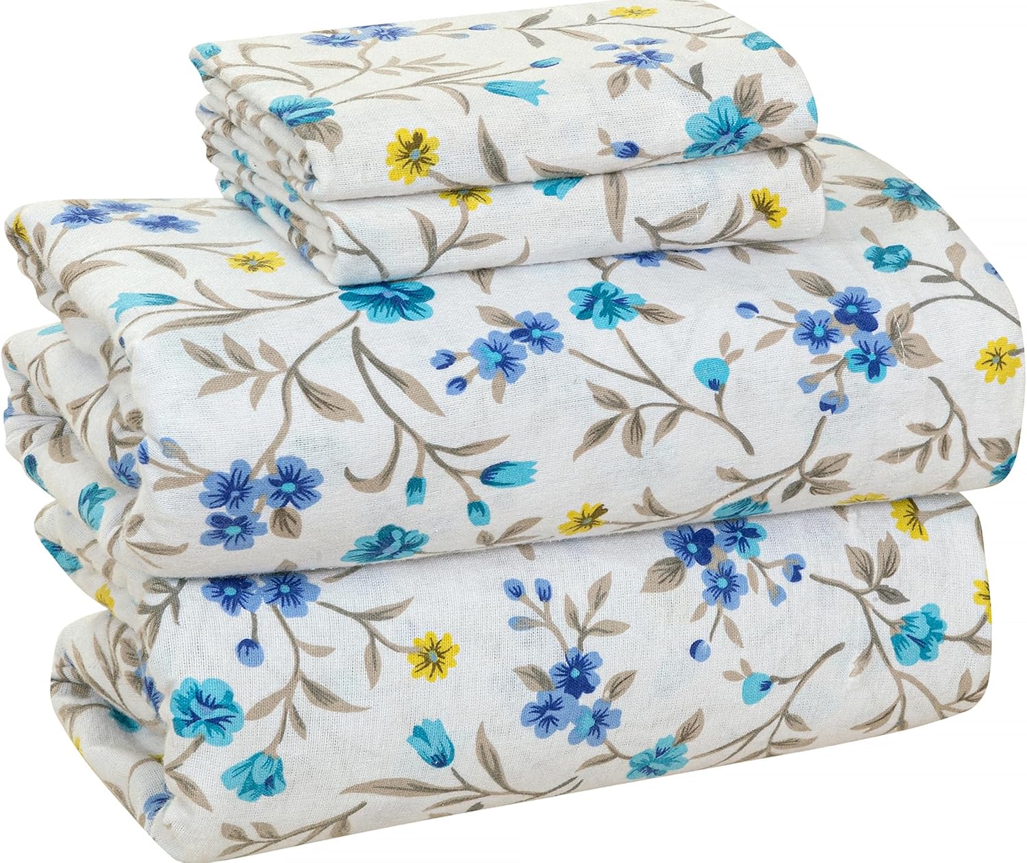 Bliss Casa 4-Piece Cotton Flannel Sheet Set for Cozy Comfort