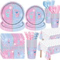 452 Pcs Gender Reveal Party Decoration Set for 50 Guests - Complete