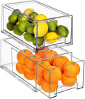 Sorbus Large Clear Storage Drawers (2 Pack) - Stackable Pull-Out