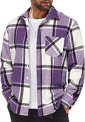 Mens Flannel Shirts Long Sleeve Plaid Shirt Jacket - Lightweight Layer