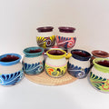 JARRITOS mexican mug clay handmade Mexican clay cup 4 in - Colorful