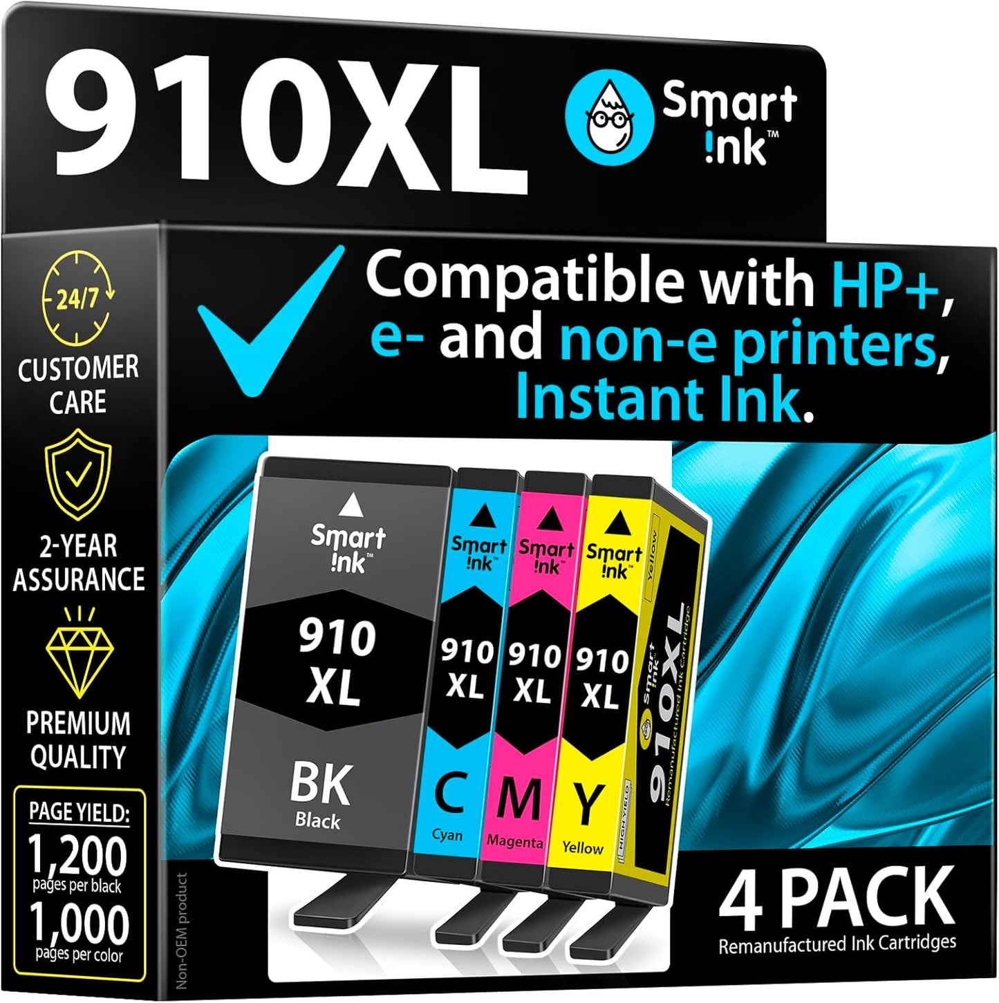 Smart Ink Remanufactured Ink Cartridges for HP 910XL Combo Pack