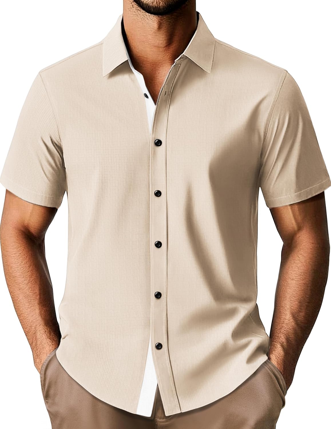 Stylish Wrinkle-Free Short Sleeve Button Down Shirts for Men