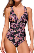 CUPSHE Women's One Piece Tie Dye Swimsuit - Tummy Control V-Neck