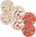 Bico Red Spring Bird Appetizer Plates Set of 6 - Artistic 6 in Dessert