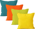 Encasa XO Christmas Throw Pillow Covers 24x24 in Set of 4 - Bright