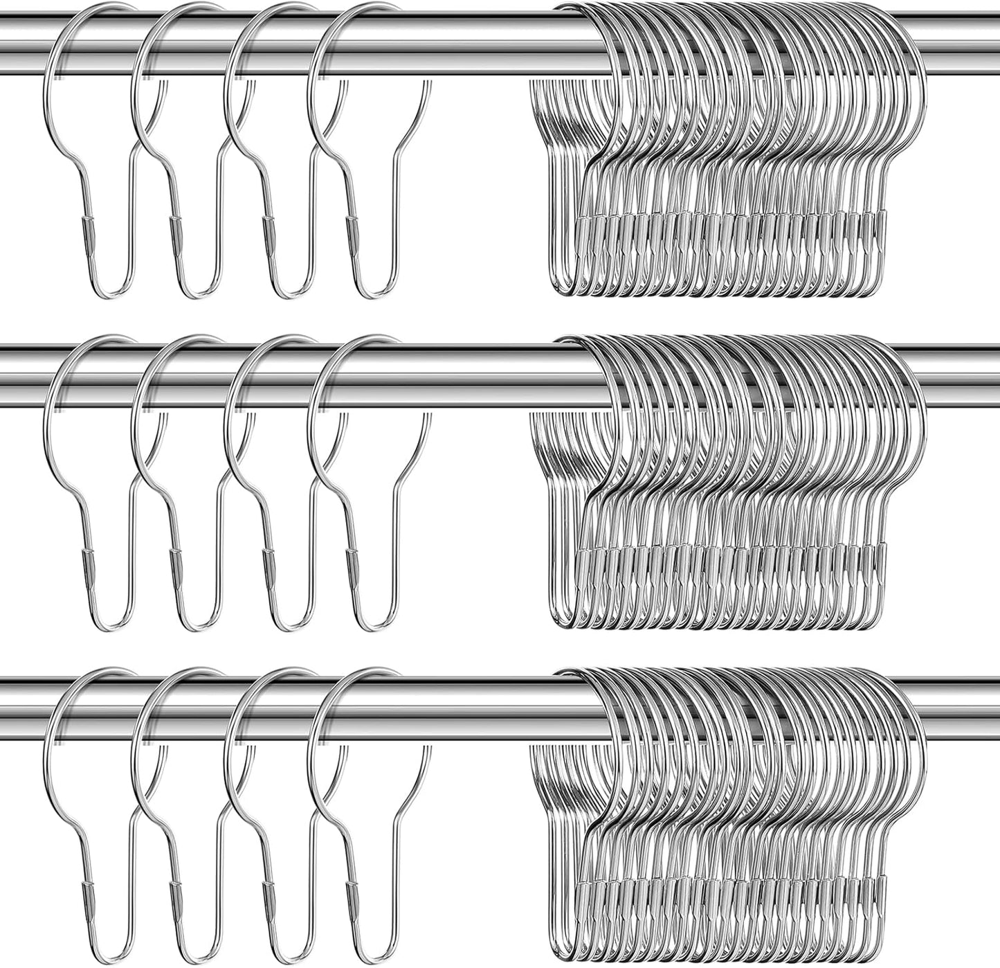 150 Rust-Proof Metal Curtain Hooks by Geetery