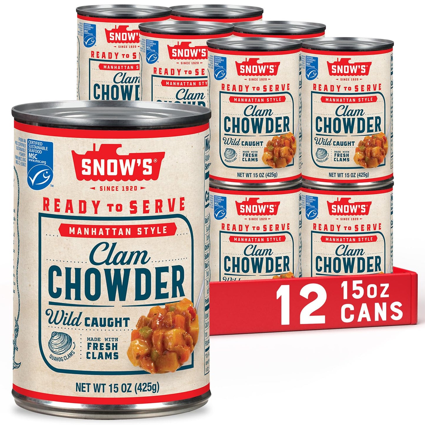 Manhattan Clam Chowder by Snow's - Authentic Recipe in Cans