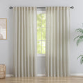 94 in Length Burlap Linen Back Tab Curtains - Light Filtering Privacy