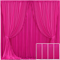 Fuchsia Backdrop Curtain 20ft x 10ft - Wrinkle Free Hot Pink Panels
