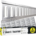 E Track Tie Down Rail Kit 5 ft (8 Pack) - Heavy Duty Galvanized Steel
