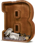 Wooden Letter Piggy Bank for Kids - Personalized Initial Bank