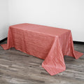 Crinkle Taffeta Rectangular Tablecloth 90 x 132 in - Coral