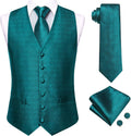 Silk Mens Vest and Tie Set for Men - Paisley Floral Jacquard