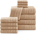 Casa Platino 100% Mercerized Cotton Bathroom Towel Set - 12 Pcs