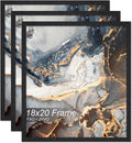 Engineered Wood 18x20 Picture Frame Set of 3 - Lightweight Black