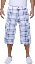 X RAY Men's Belted Long Cargo Shorts - Durable Below Knee Fit in