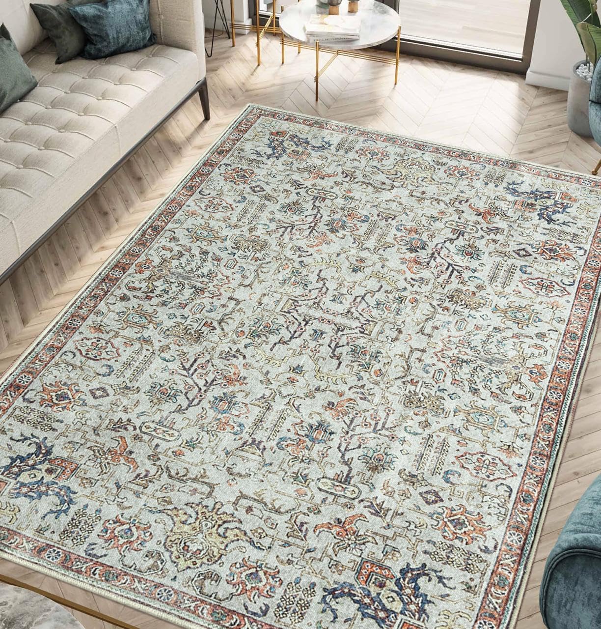 Keen Home Design 4x6 Rug - Vintage Machine Washable Area Rug