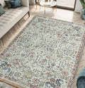 8 ft x 10 ft Machine Washable Rug - Vintage Low Pile Non-Slip