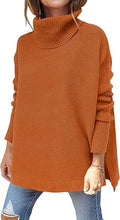 Turtleneck Oversized Knit Tunic Pullover - Cozy Layering Sweater