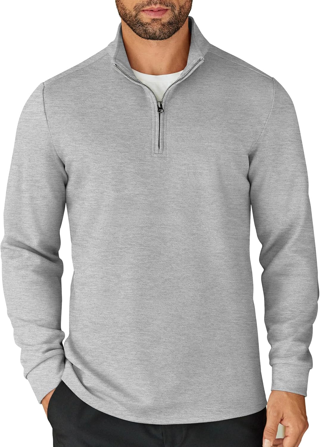 COOFANDY Men's Quarter Zip Pullover Lightweight Mock Neck Shirt