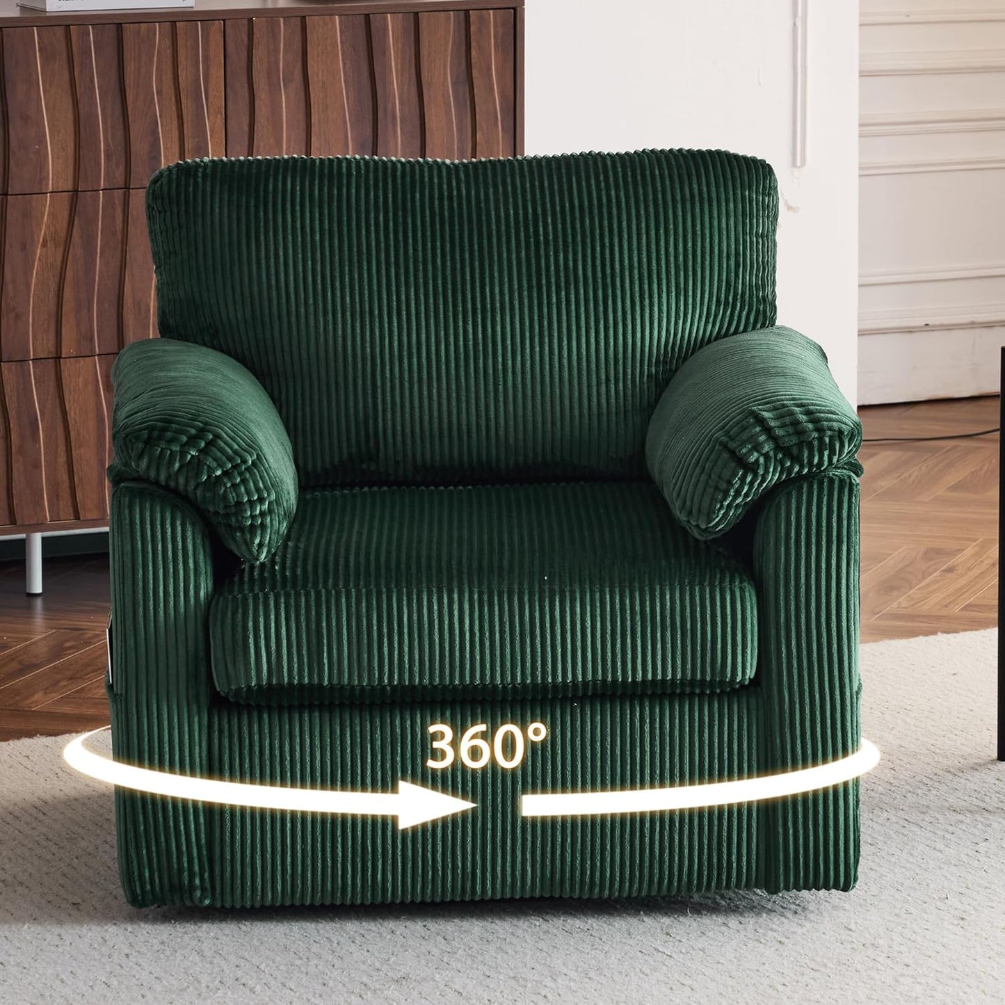 Eafurn Oversized Swivel Chair - Plush Comfort & Functionality