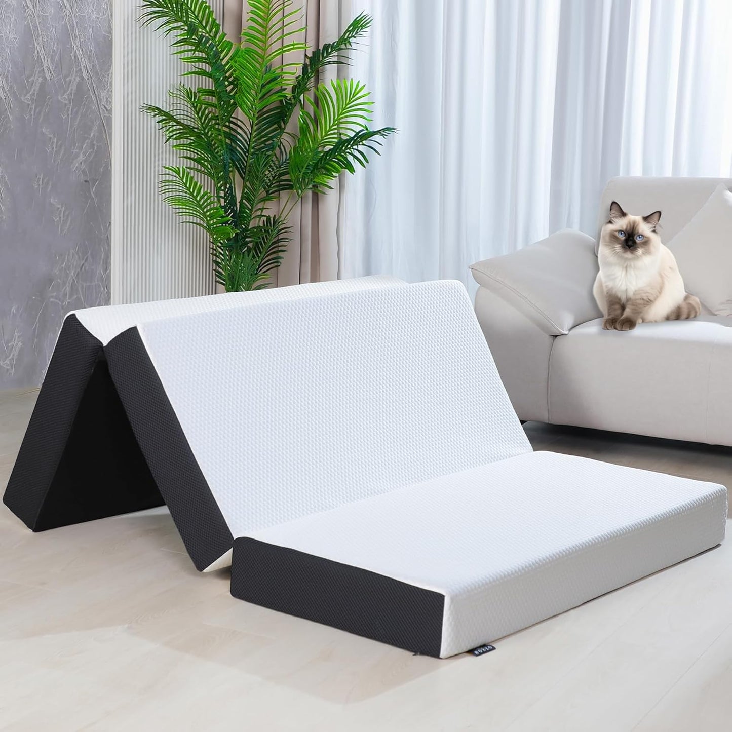Tri-Fold Memory Foam Mattress for Comfort and Portability
