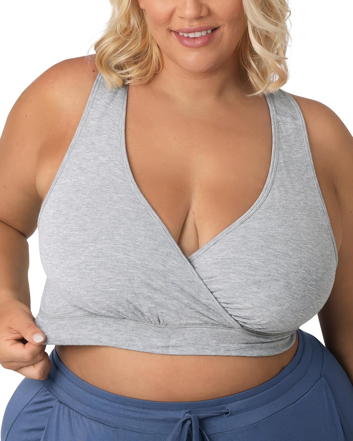 French Terry Nursing Bra for Breastfeeding and Sleep Comfort