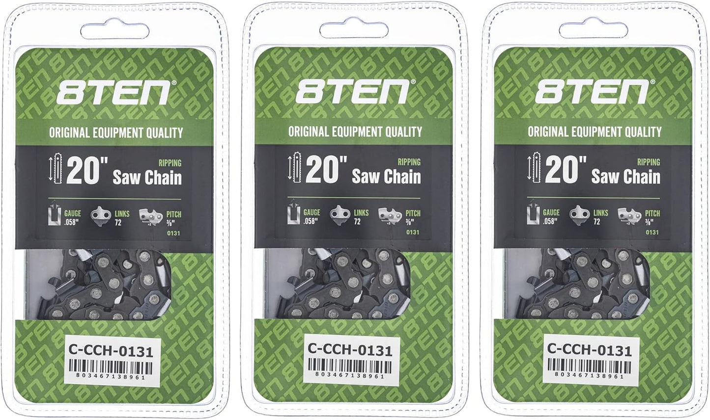 8TEN Ripping Chainsaw Chain 20 Inch for Husqvarna and More