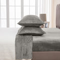 Queen Size Velvet Plush Micro Fleece Sheet Set - Warm, Soft Winter