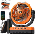 24000mAh Camping Fan - Detachable Rechargeable Fan with Light