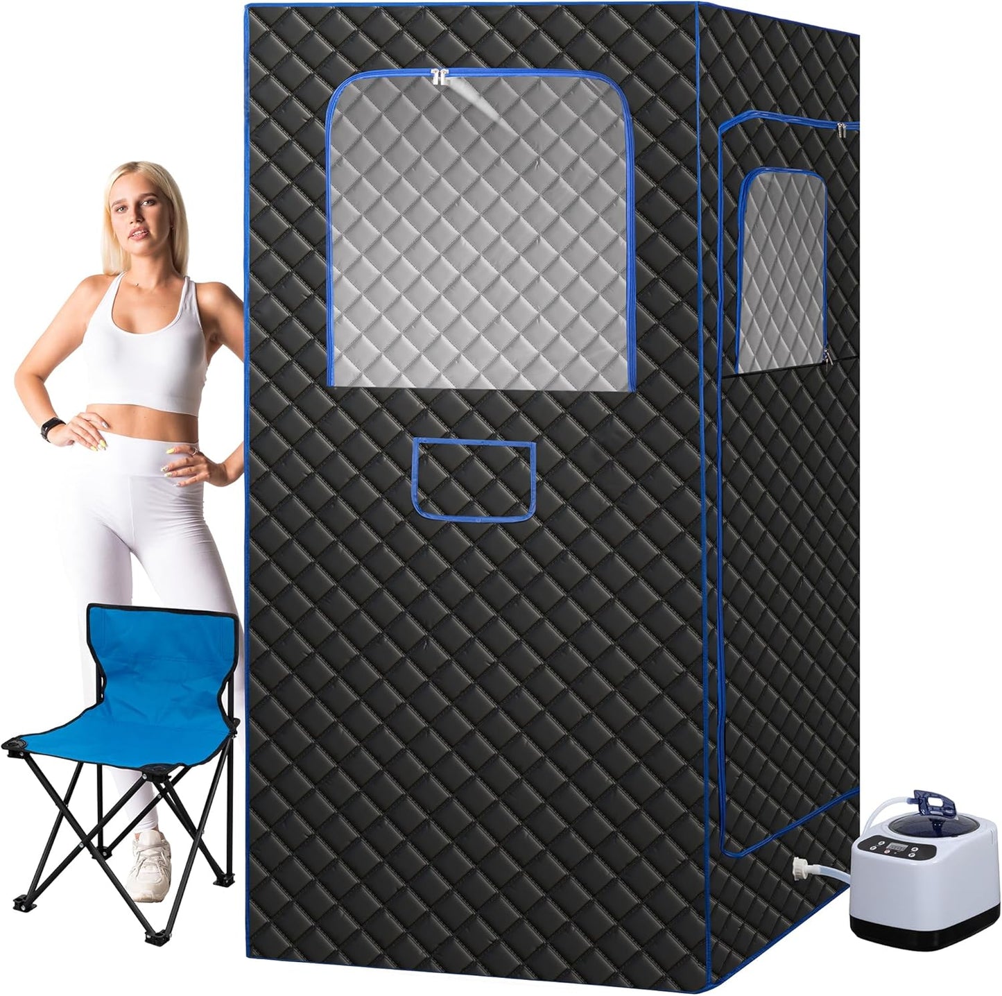 Portable Steam Sauna for Home with Remote Control and Chair