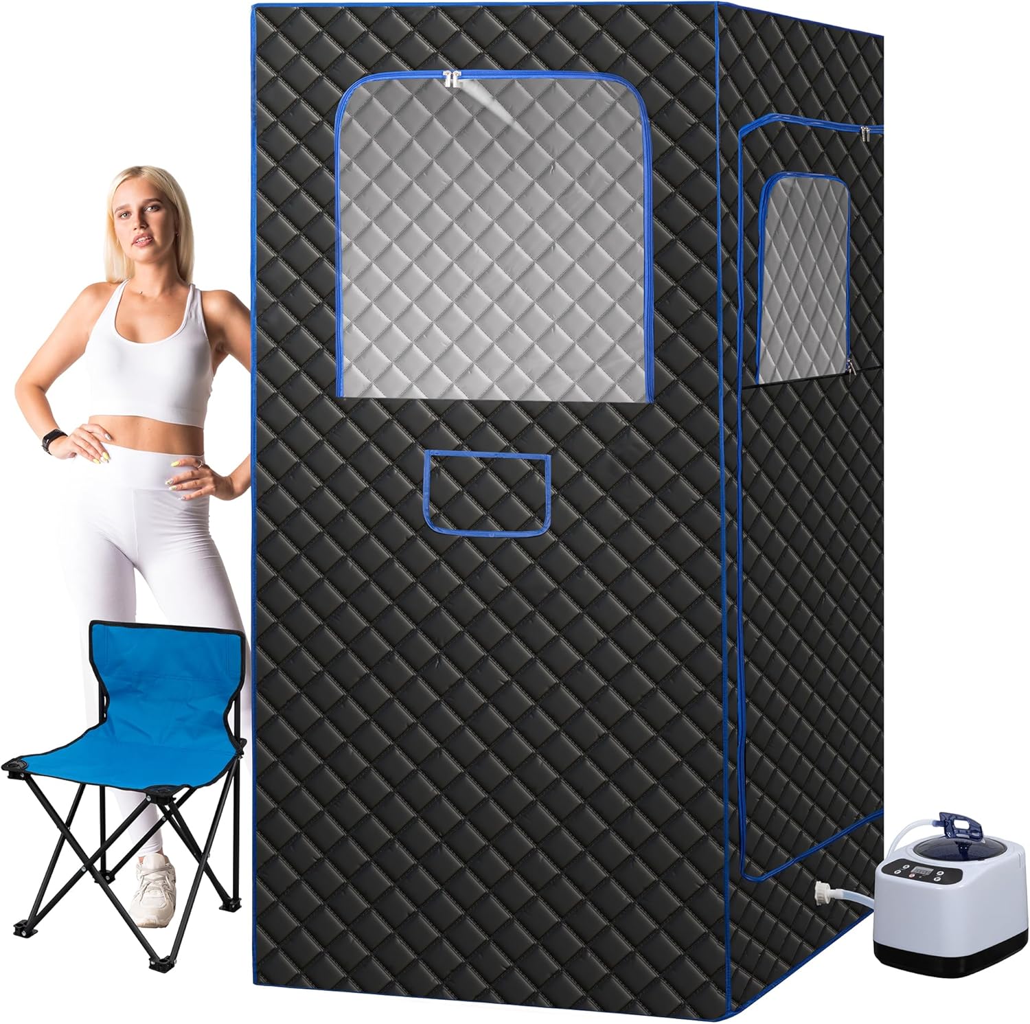 Portable Steam Sauna for Home with Remote Control and Chair