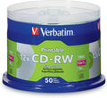 Verbatim CD-RW 700MB 2X-4X Silver Inkjet Printable - 50pk Spindle