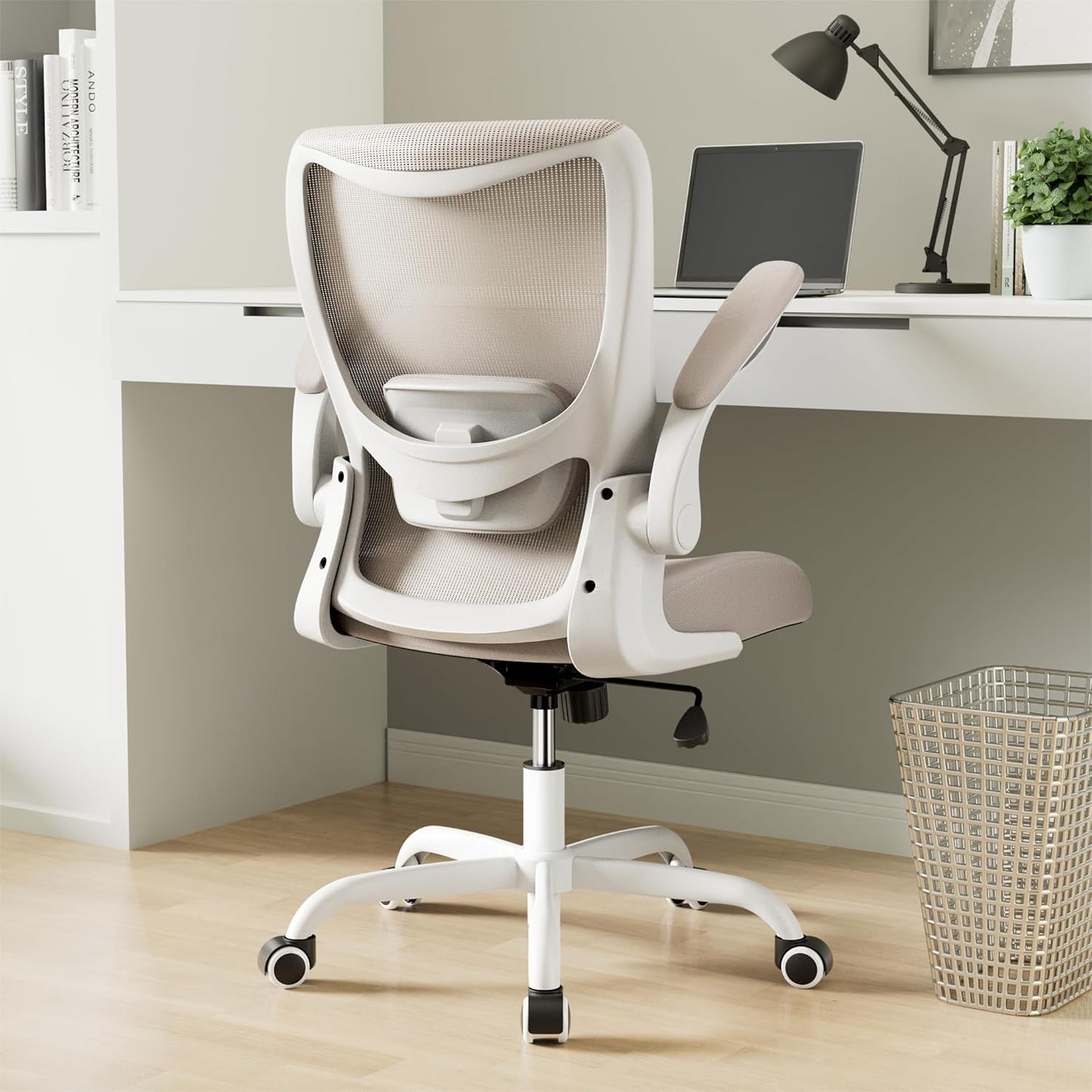 Adjustable Lumbar Support Office Chair | Breathable Mesh | Khaki