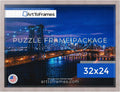 ArtToFrames 32x24 in Gray Oak Puzzle Frame - Clean Display Fit