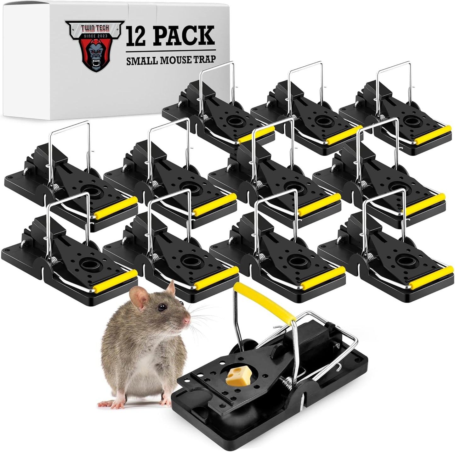 TwinTech 12-Pack Stainless Steel Mouse Traps
