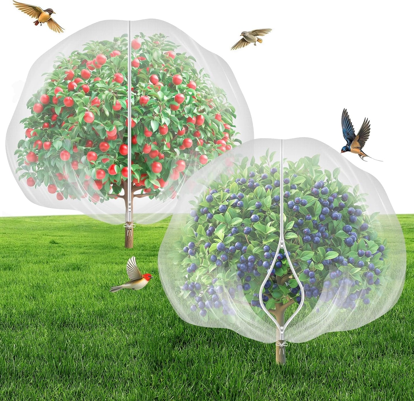 Fruit Tree Netting with 2-Way Zipper for Garden Protection