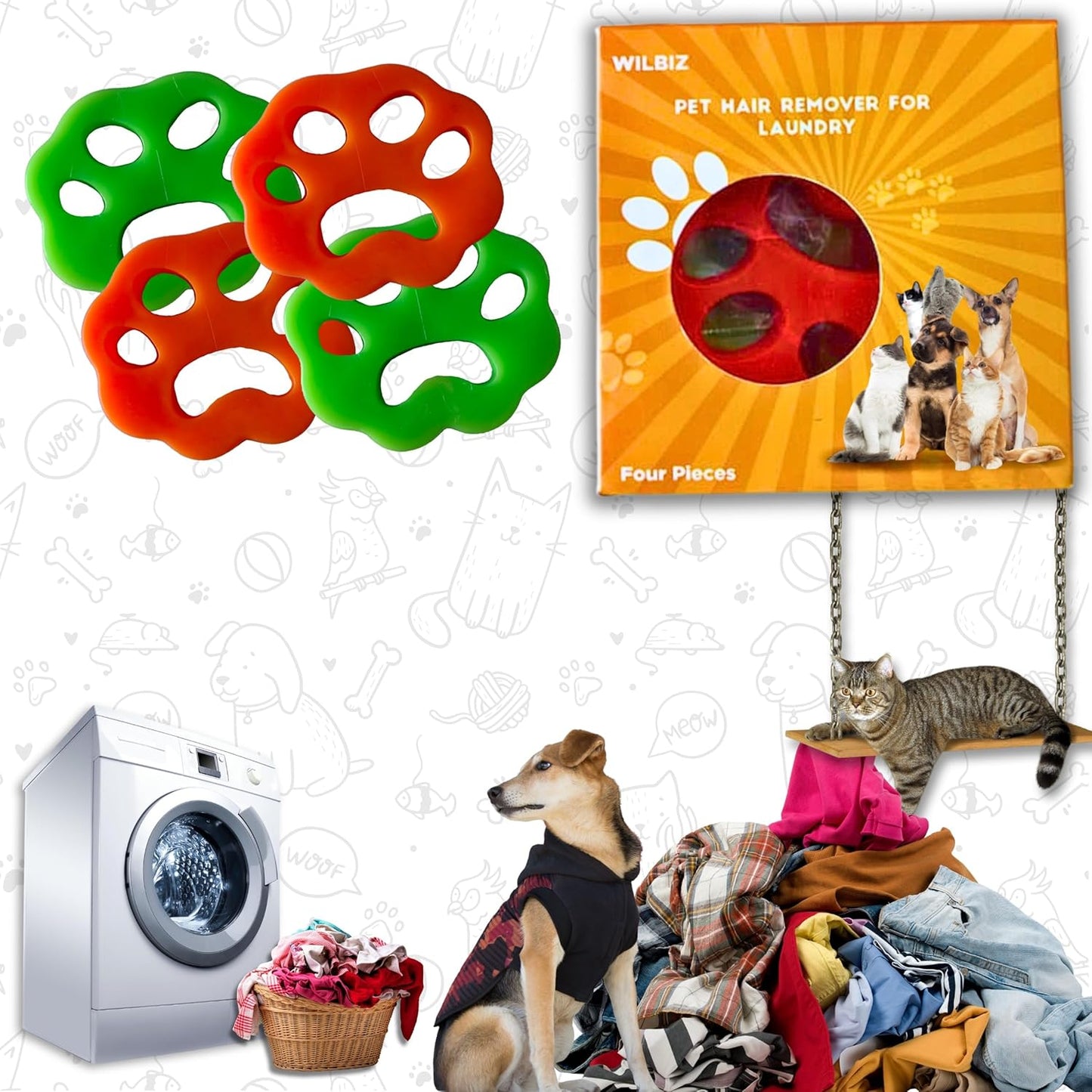 Ultimate Pet Hair Remover for Laundry - Pack of 4