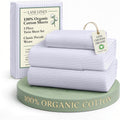 LANE LINEN 100% Organic Printed Cotton Twin Sheets - Soft Percale