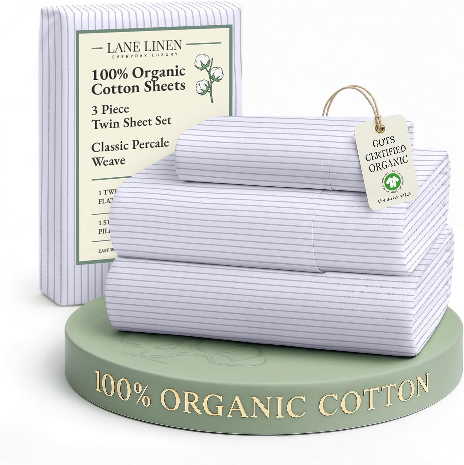 Organic Cotton Twin Sheets by Lane Linen - Soft & Comfy