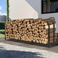 8FT Firewood Rack Outdoor Heavy Duty Log Storage - Stable 1500lb
