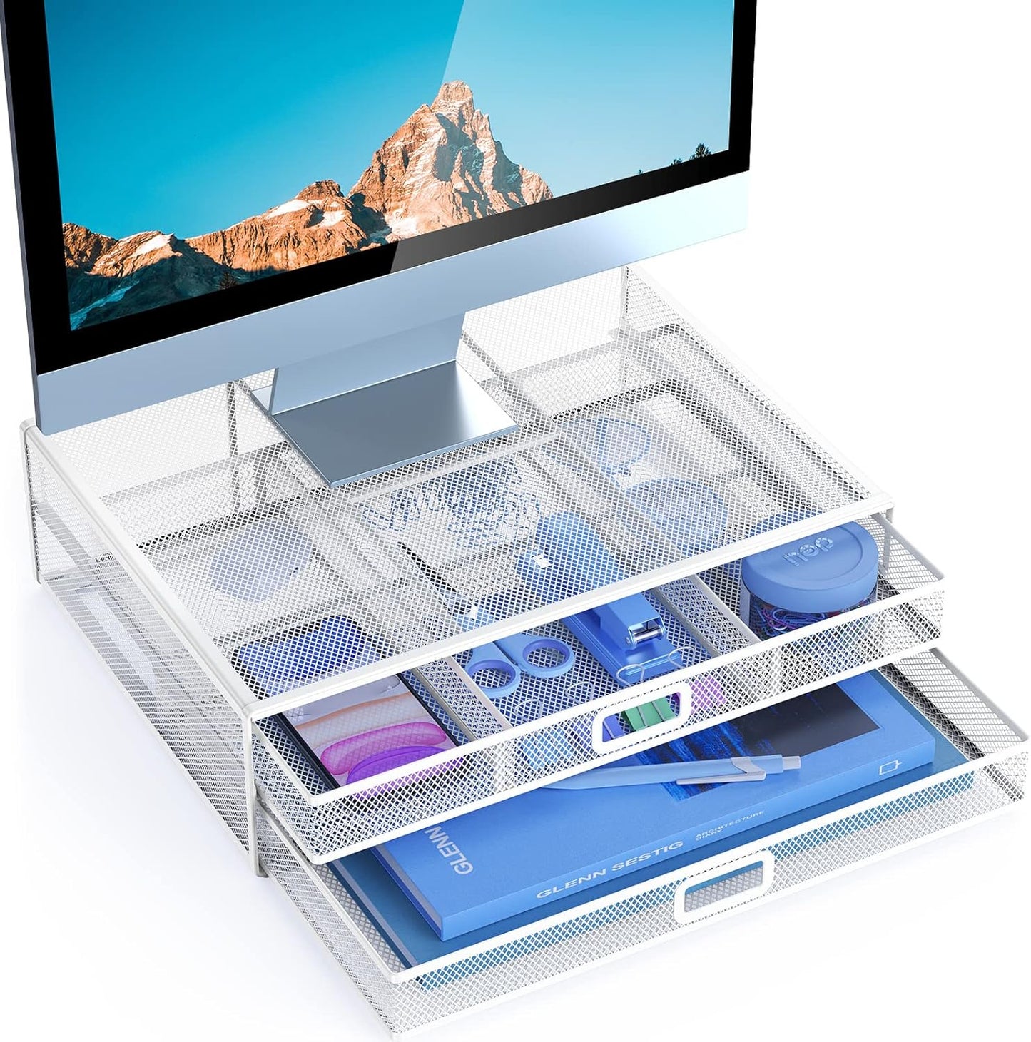 HUANUO Monitor Stand Riser with Drawer for Desk Organization