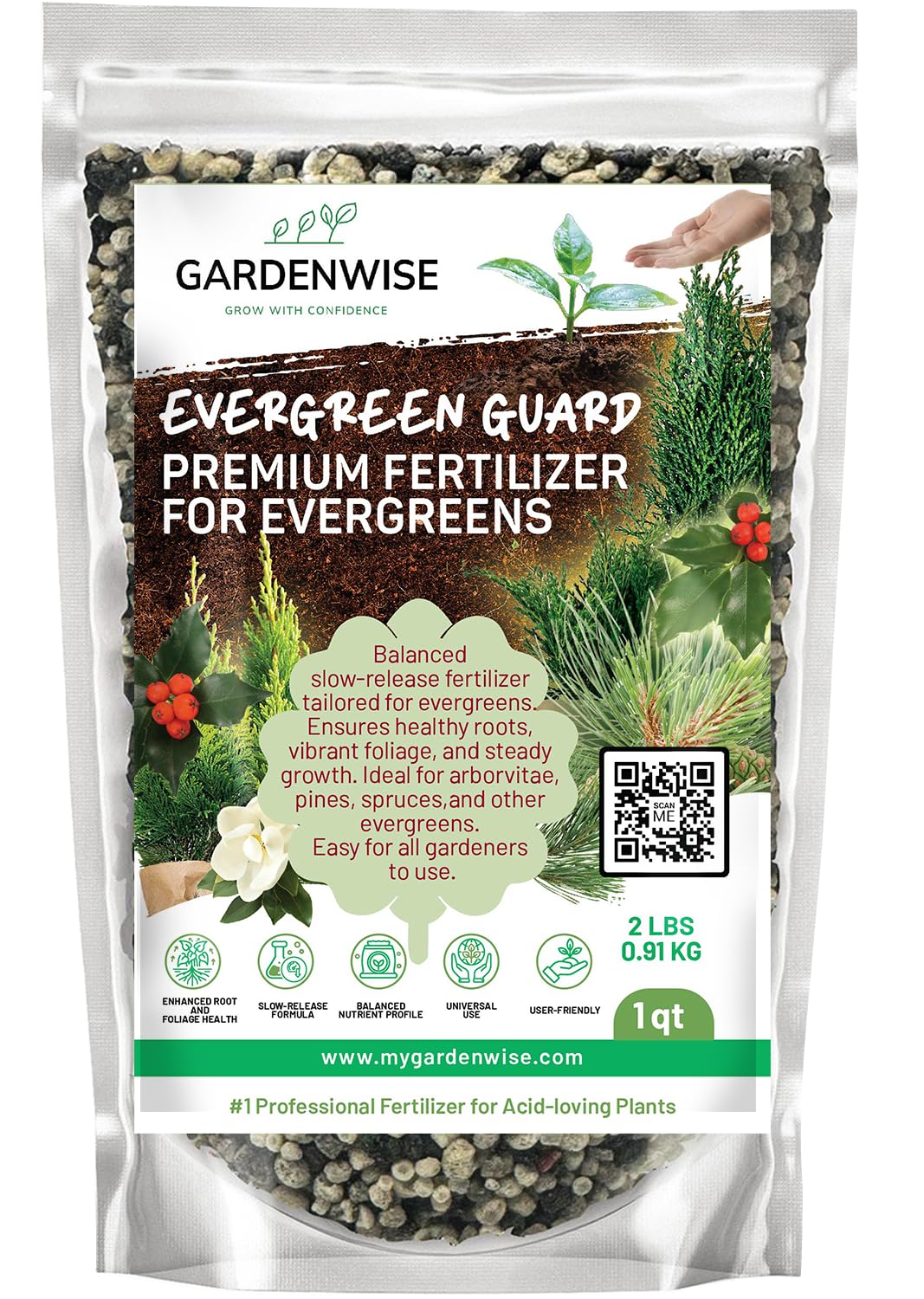 Evergreen Fertilizer for Trees and Shrubs - Slow-Release Formula