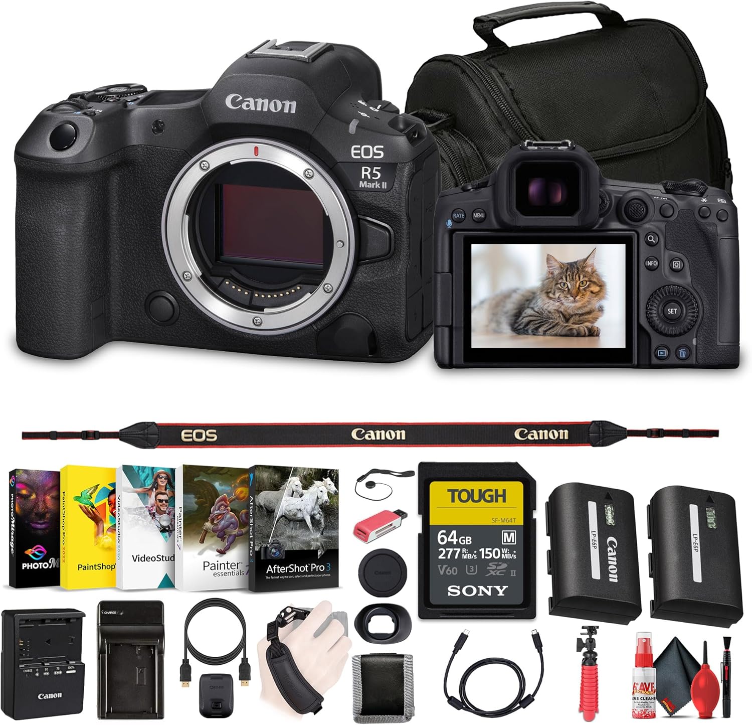 Canon EOS R5 Mark II Mirrorless Camera with 64GB Memory Card